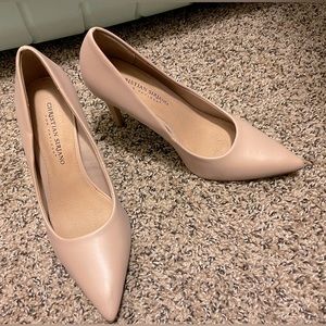 Christian Siriano Nude Heeled Pumps
